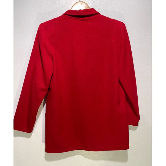 Stephen douglas LTD wool jacket VTG blazer USA made classic holiday red women 10 - Picture 2 of 8